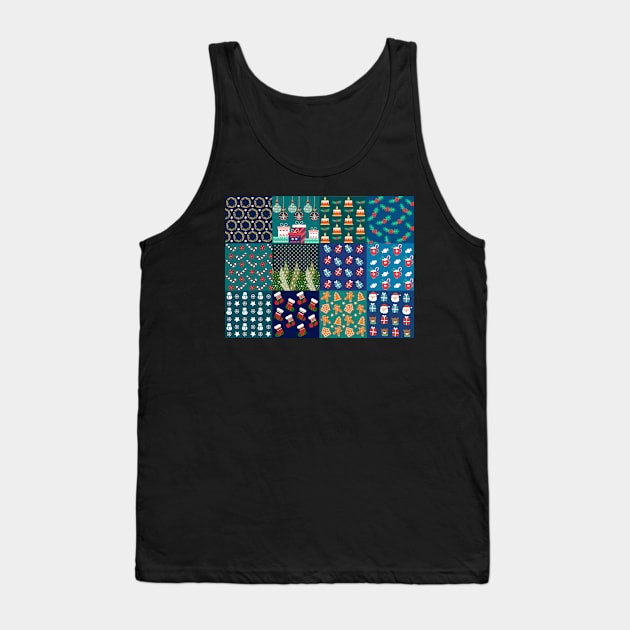 Ugly Christmas Pattern Tank Top by Innsmouth